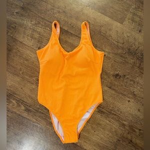 NWOT Shein one piece orange vibrant neon swimsuit